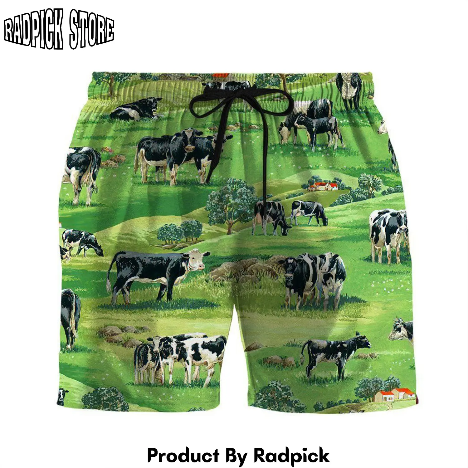 Radpick 3d dairy cow beach short rp631588